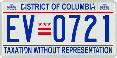 DC license plate EV0721