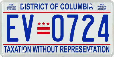 DC license plate EV0724