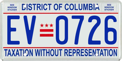 DC license plate EV0726