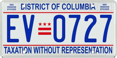 DC license plate EV0727