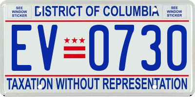 DC license plate EV0730