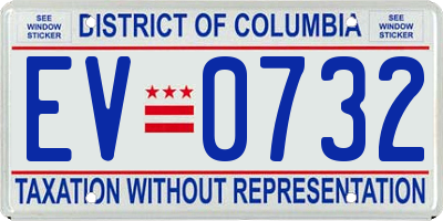 DC license plate EV0732