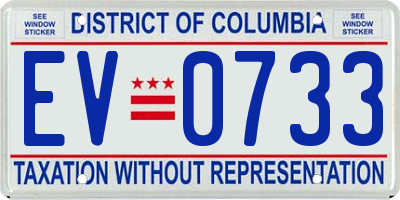 DC license plate EV0733
