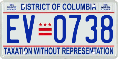 DC license plate EV0738