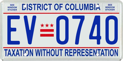 DC license plate EV0740