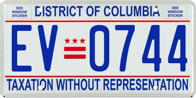 DC license plate EV0744
