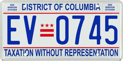 DC license plate EV0745