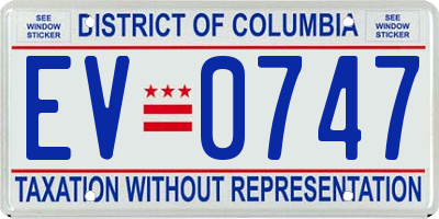 DC license plate EV0747