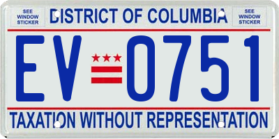 DC license plate EV0751