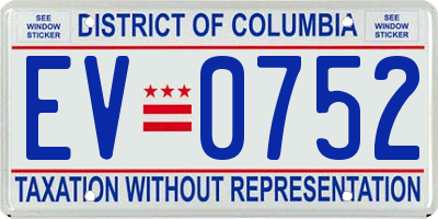 DC license plate EV0752
