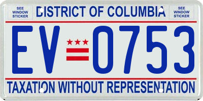 DC license plate EV0753
