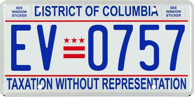 DC license plate EV0757