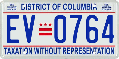 DC license plate EV0764