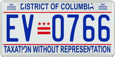 DC license plate EV0766