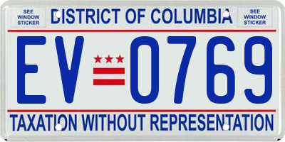 DC license plate EV0769