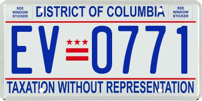 DC license plate EV0771