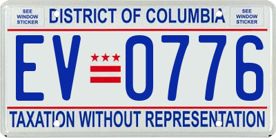 DC license plate EV0776