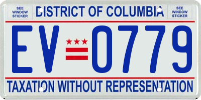 DC license plate EV0779