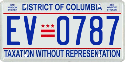 DC license plate EV0787