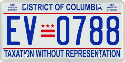 DC license plate EV0788