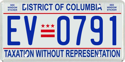 DC license plate EV0791