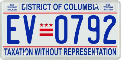 DC license plate EV0792