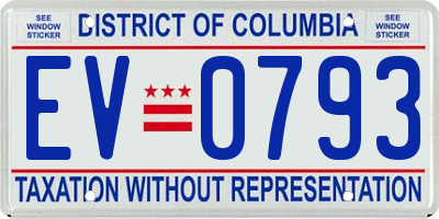 DC license plate EV0793
