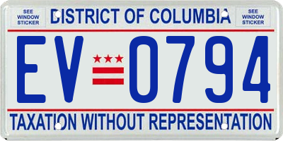 DC license plate EV0794