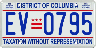DC license plate EV0795