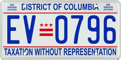 DC license plate EV0796