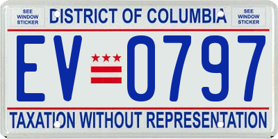 DC license plate EV0797