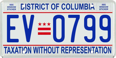 DC license plate EV0799