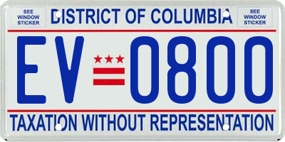DC license plate EV0800