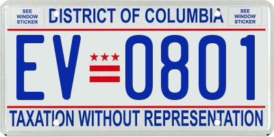 DC license plate EV0801
