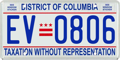 DC license plate EV0806