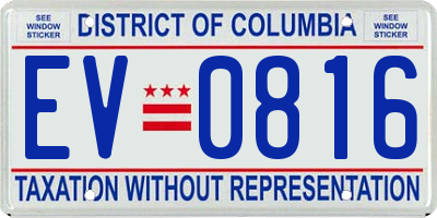 DC license plate EV0816
