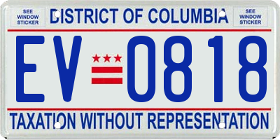 DC license plate EV0818