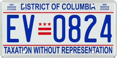 DC license plate EV0824