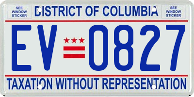 DC license plate EV0827