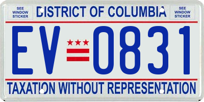 DC license plate EV0831