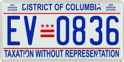 DC license plate EV0836