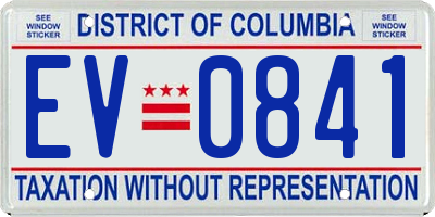 DC license plate EV0841