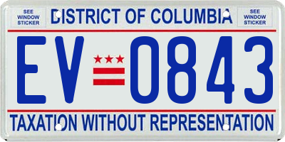 DC license plate EV0843