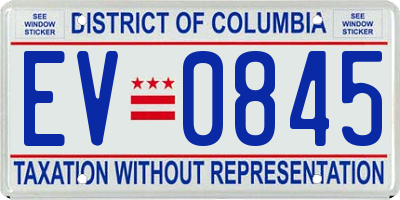 DC license plate EV0845