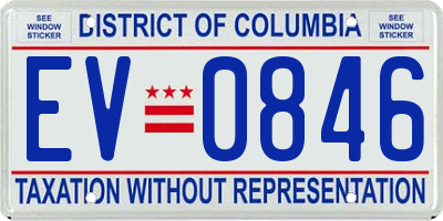 DC license plate EV0846