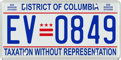 DC license plate EV0849