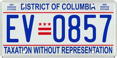 DC license plate EV0857