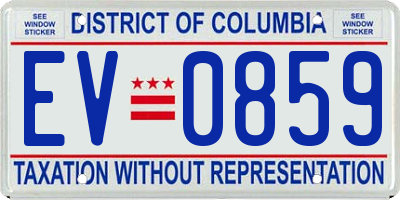 DC license plate EV0859