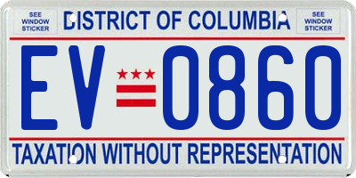 DC license plate EV0860