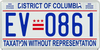 DC license plate EV0861